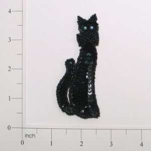  Cat with Bow Sequin Applique 