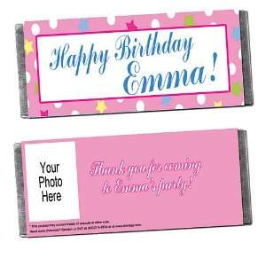  Stars and Dots Personalized Photo Candy Bar Wrappers   Qty 
