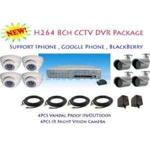  [bl 8ch] 8CH Standalone H264 Security IR CCTV DVR Camera 