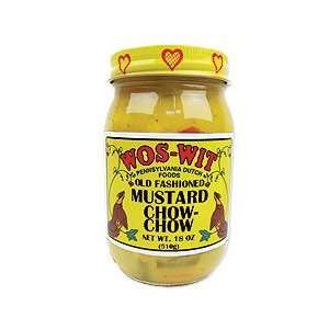 Wos Wit Mustard Chow Chow, Mason Jar, 18 fl oz:  Grocery 
