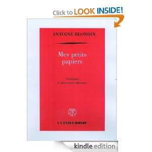 Mes petits papiers (VERMILLON) (French Edition) Antoine Blondin 