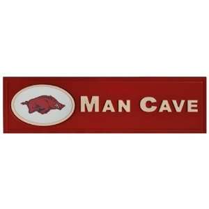    Arkansas Razorback Man Cave Wooden Bar Sign: Sports & Outdoors
