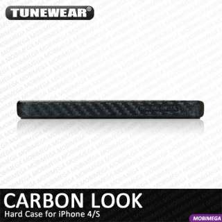 Tunewear Carbon Look Hard Case Cover Cable Winder Stand iPhone 4 4S 