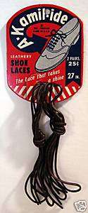 1940S Store Shoe Lace Hanging Display Card / Old Stock  