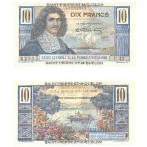 St. Pierre & Miquelon ND (1950 60) 10 Francs, Pick 23