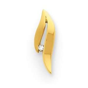  14k Yellow Gold Diamond Slide: Jewelry