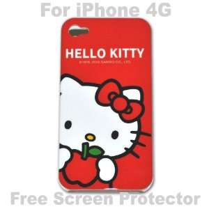  Hello Kitty Case Hard Case Cover for Iphone 4g   L + Free 