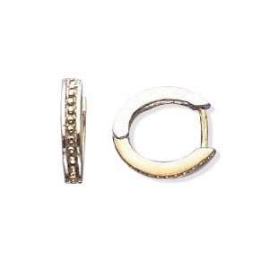   Two Tone Caviar Huggie Earrings (4.5 gr.tw): Evyatar Rabbani: Jewelry