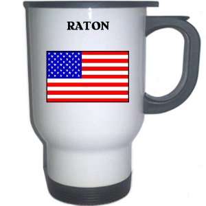  US Flag   Raton, New Mexico (NM) White Stainless Steel Mug 