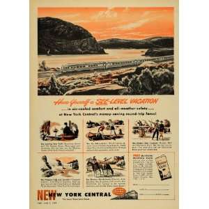  1950 Ad New York Central Railway Vacations Adirondacks 