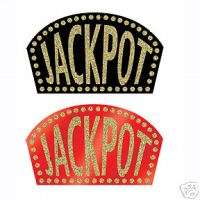 Casino Night Card Party GLITTERED JACKPOT SIGNS   NEW!  