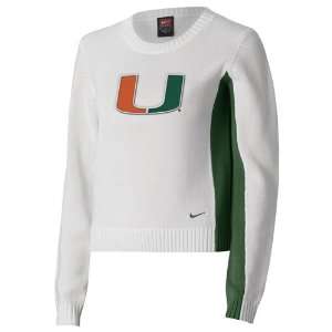   Nike Miami Hurricanes White Ladies Fitted Sweater