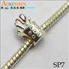 925 Sterling Silver Flower Charm Bead Fit Bracelet SP7  