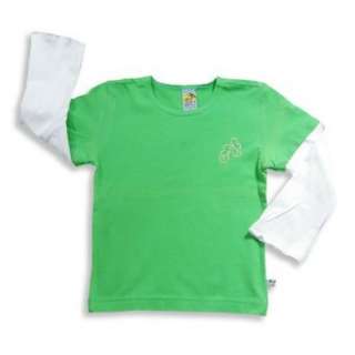  Charlie Rocket   Girls Long Sleeve T Shirt, Green, White 