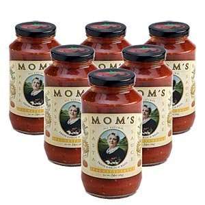 Moms Garlic & Basil Spaghetti Sauce 6 Jars   24 oz. Each  
