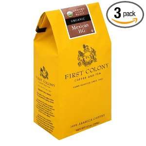First Colony Organic Mexican HG Light Roast Coffee, 12 Ounce Bags 
