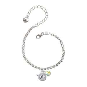 bff Best Friends Forever Text Chat Silver Plated Brass Charm Bracelet 