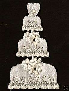 Celebration Wedding Cake  Iron On Applique Embroidered  