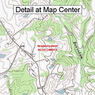 USGS Topographic Quadrangle Map   Newberry West, South Carolina 
