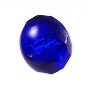    Fire Polished 6 X 9mm faceted rondell sapphire dark