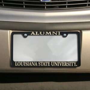  NCAA LSU Tigers Black Alumni Engraved License Plate Frame 