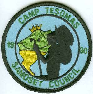 Camp Tesomas BSA Scout Patch Samoset Council 1990  