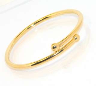 Technibond Solid Interlocking Bangle Bracelet 14K Yellow Gold Clad 