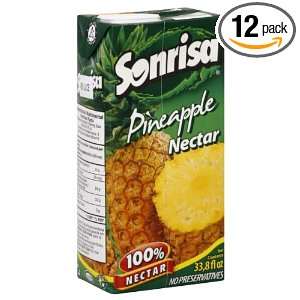 Sonrisa Nectar, Pineapple, 33.81 Ounce (Pack of 12)  