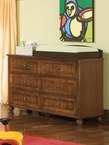 Baby Cherry 6 Drawer Dresser w/ Changing Table Top  