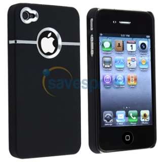 for iPhone 4 G CAR+AC CHARGER+BLACK Case Cover+PRIVACY Film Guard New