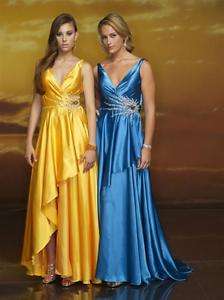 Golden Yellow Charemeuse Pageant Gala Gown Dress 18  