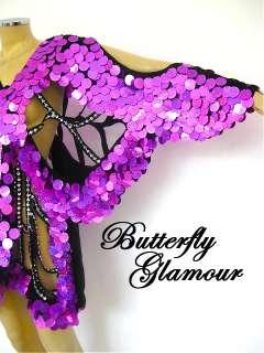 PINK VEGAS Drag Queen butterfly SEQUIN DANCEWEAR dress  