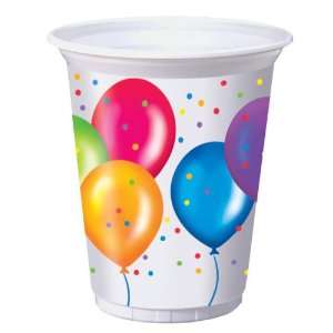    Birthday Balloons 16 oz. Plastic Cups: Health & Personal Care