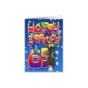    65th Birthday Card cute with little mouse Card Toys & Games