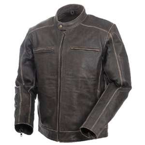  Mossi Mens Nomad Premium Leather Jacket 52 Distressed 