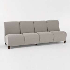  Siena Series Armless 4 Seat Sofa Finish: Black, Material 