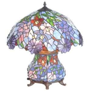  Tahitain Double Lit Stained Glass Table Lamp: Home 