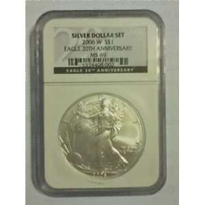  2006 W $1 American Silver Eagle 20th Anniversary MS69 