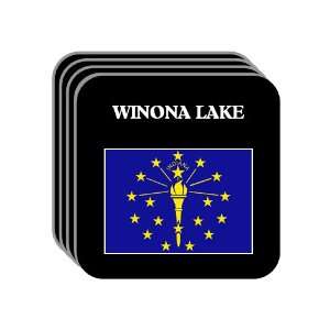  US State Flag   WINONA LAKE, Indiana (IN) Set of 4 Mini 