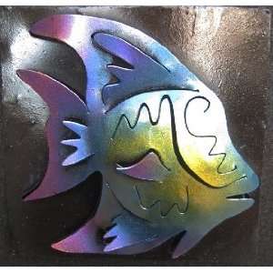    Tropical Angel Fish Mini Metal Wall Art Frame: Home & Kitchen