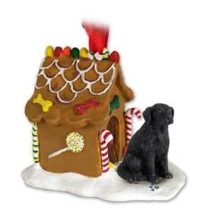 Flat Coated Retriever Ginger Bread Dog House Ornament:  