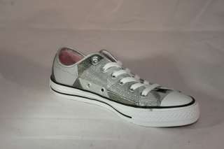 WOMENS Converse Chuck Taylor All Star Sparkle Designer Patches Silver 