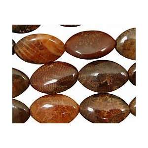  Fossil Coral Beads (red) Horse Eye 19x12mm Arts, Crafts 