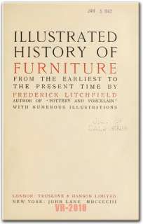 Illustrated History of Furniture ~ Vintage Home Furnishing {1903} Book 