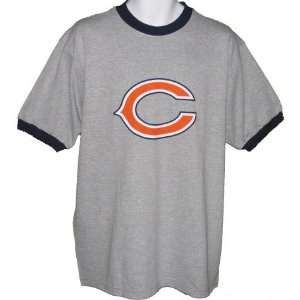    Mens Chicago Bears Team Logo Grey Ringer Tshirt