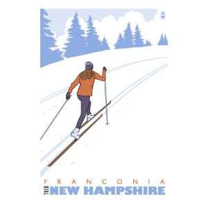 Cross Country Skier, Franconia, New Hampshire Giclee Poster Print 