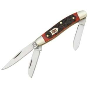 Kissing Crane Knives 6322RD Stockman Pocket Knife with Red Jigged Bone 