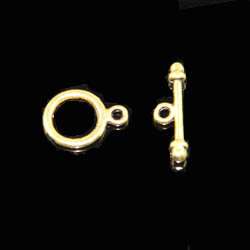 48Sets Gold Tone Round Beautiful Toggle Clasps Findings RB1829  