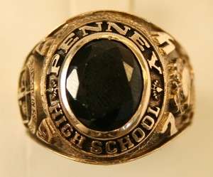   10K SOLID YELLOW GOLD 1974 PENNEY HIGH SCHOOL CLASS RING SIZE 9  