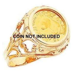  14K Gold 1/20oz Panda Coin Ring Sz 8: Jewelry